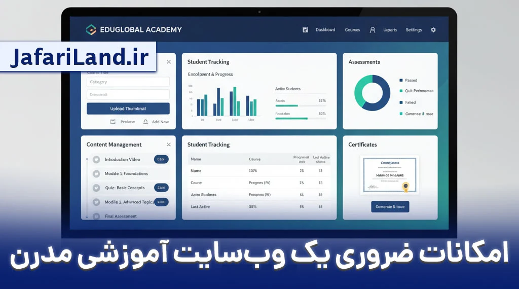 امکانات سایت آموزشی